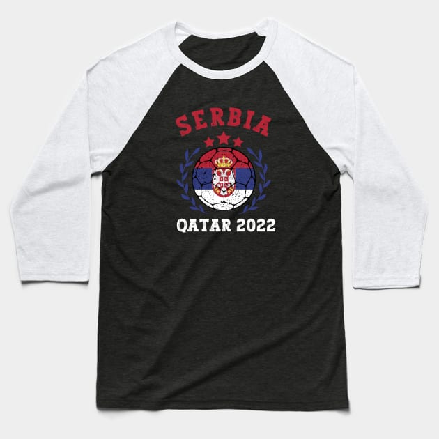 Serbia World Cup Baseball T-Shirt by footballomatic